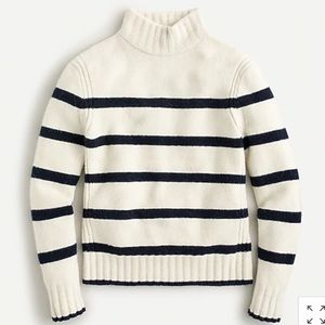 J. Crew Mockneck sweater in striped supersoftyarn
